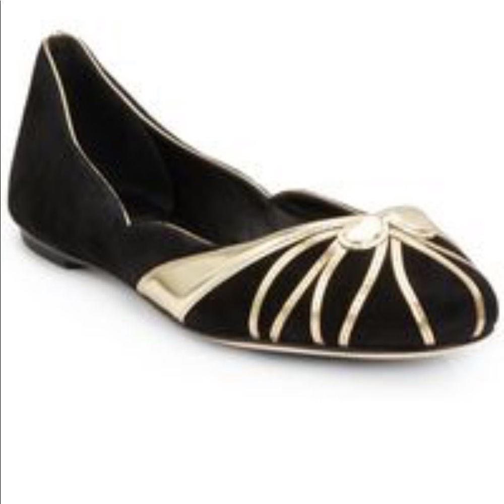 Brian Atwood Black  suede Castella Flats